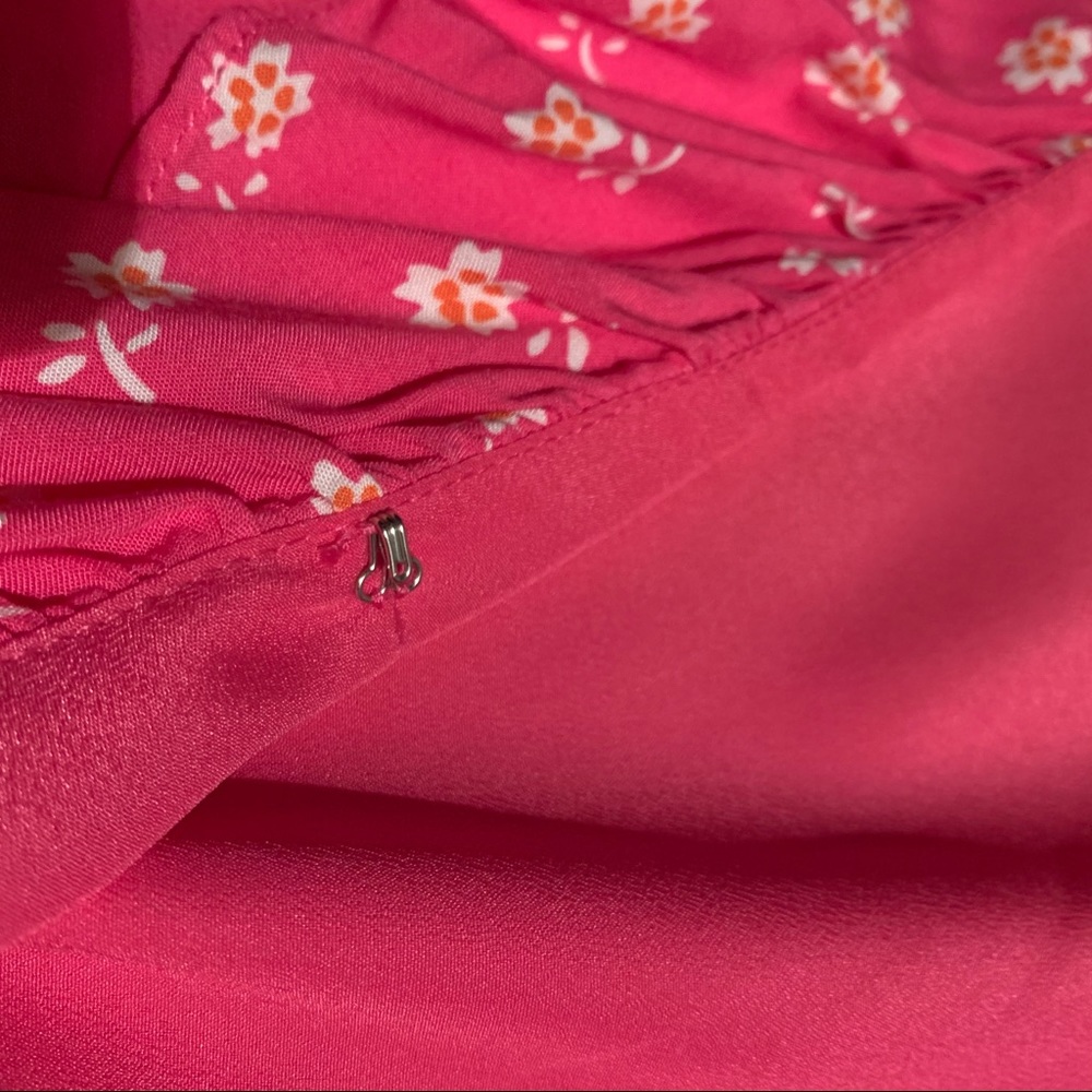 J. Crew pink v-neck floral ruffle dress - Picture 10 of 11